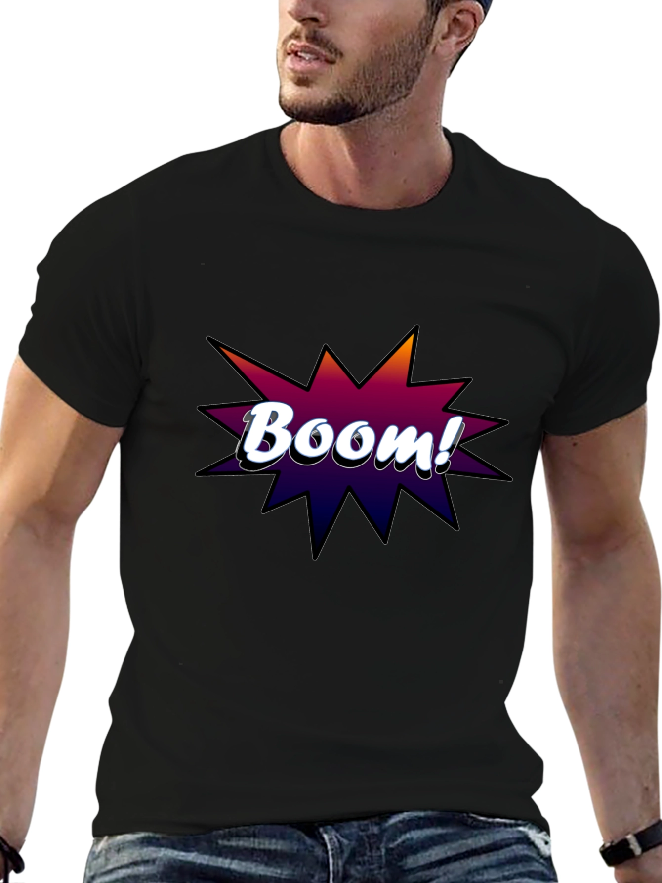 Boom! Graphic Tee - Black Cotton T-Shirt