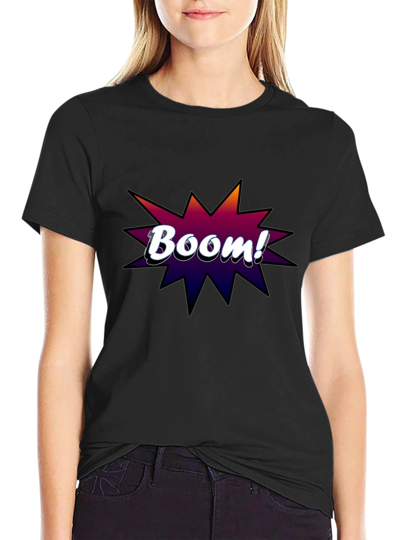 Boom! Graphic Tee - Black Cotton T-Shirt