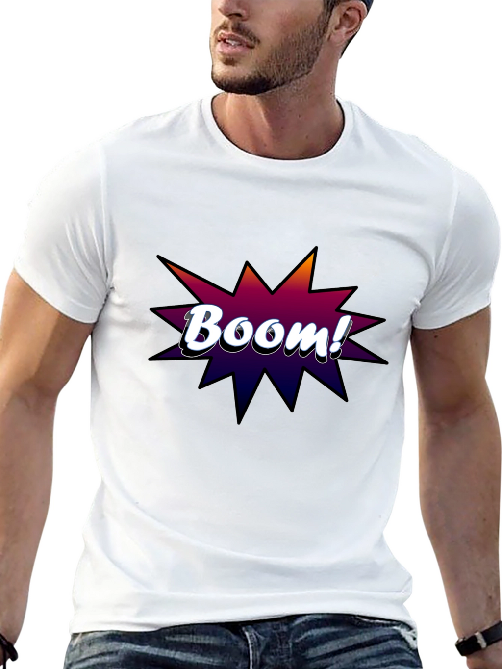 Boom! Graphic Tee - Black Cotton T-Shirt