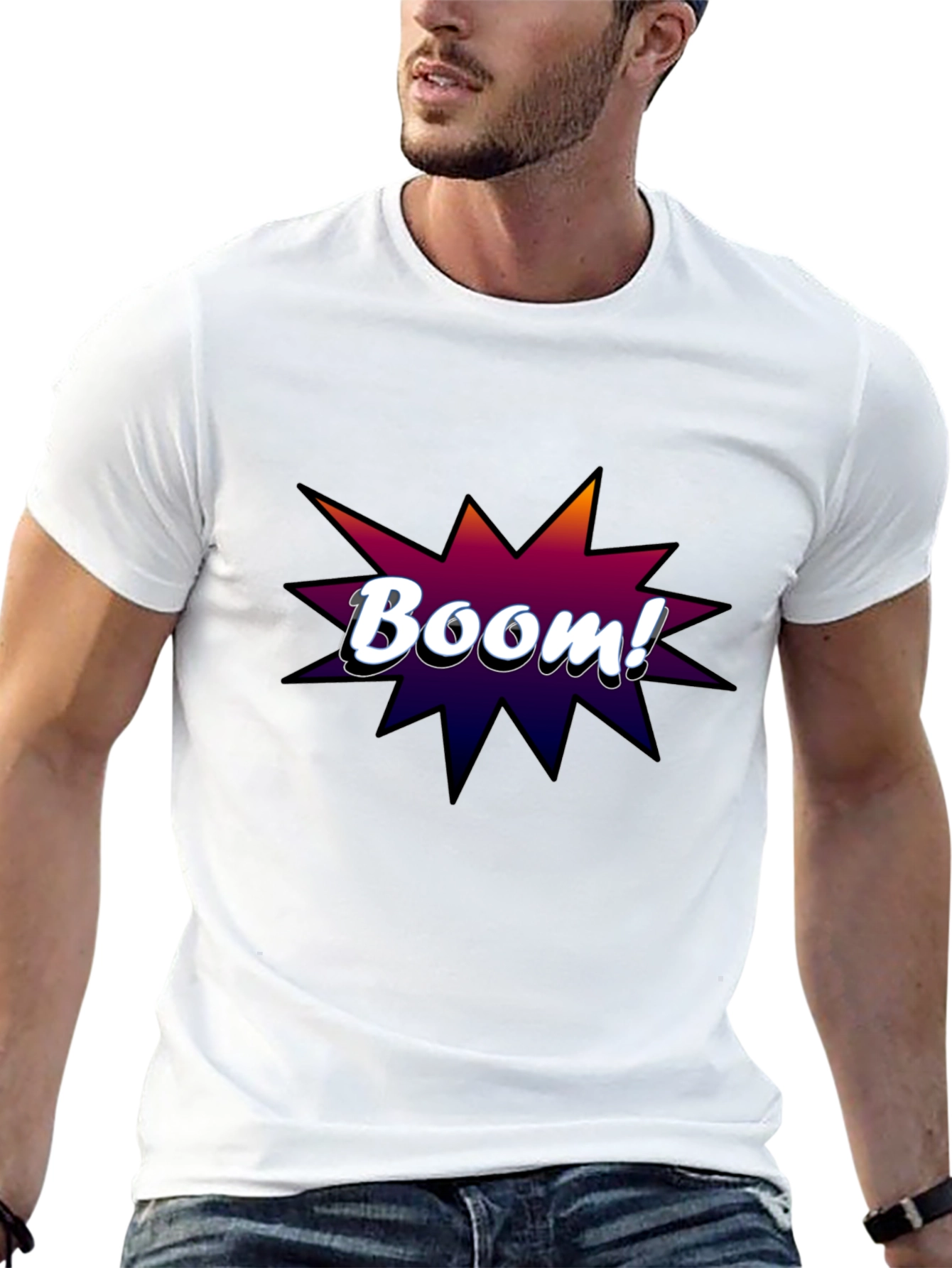 Boom! Graphic Tee - Black Cotton T-Shirt