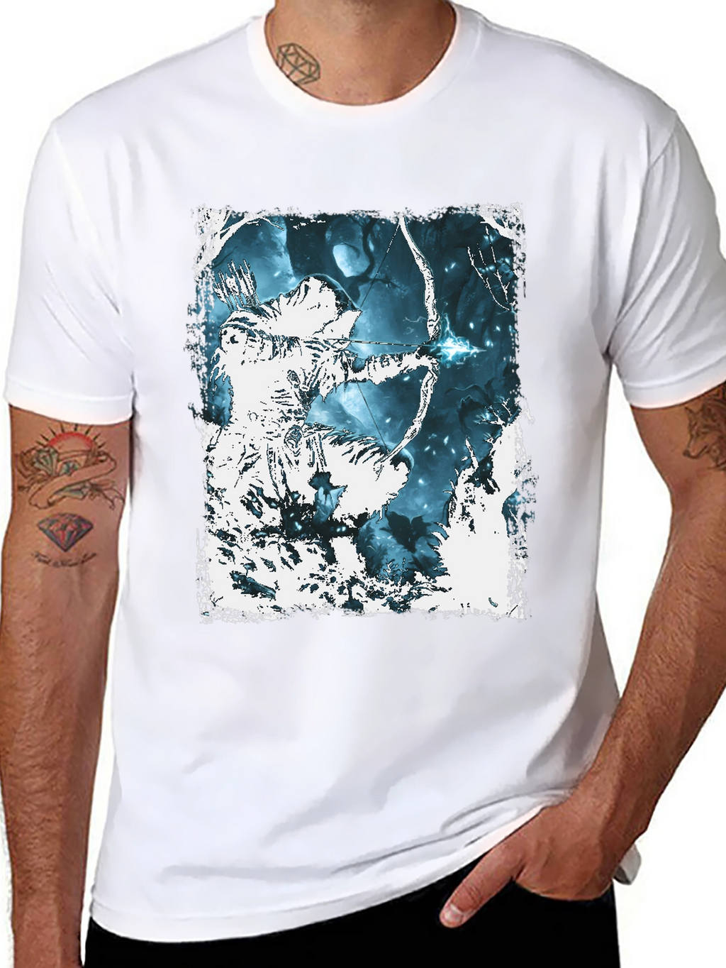 Archer Graphic Tee - Black Cotton T-Shirt