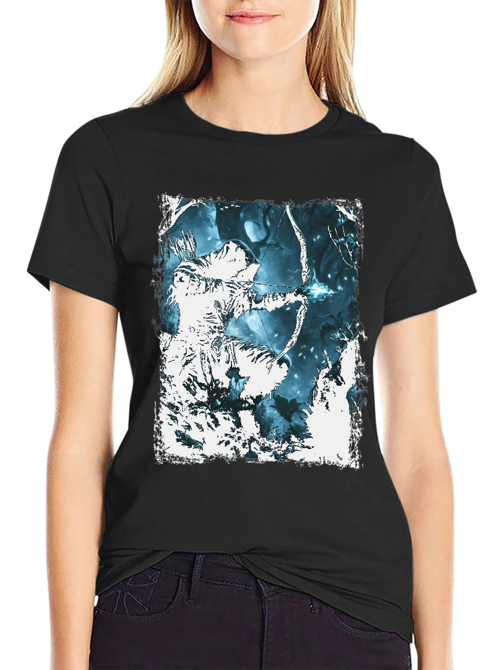 Archer Graphic Tee - Black Cotton T-Shirt