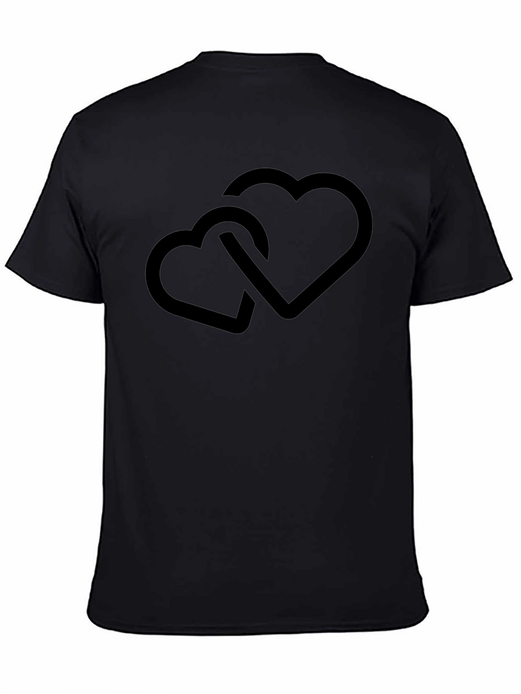 Linked Hearts Black Tee - Stylish Casual Wear