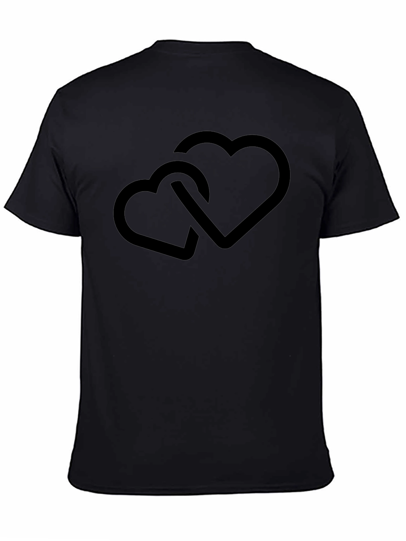 Linked Hearts Black Tee - Stylish Casual Wear