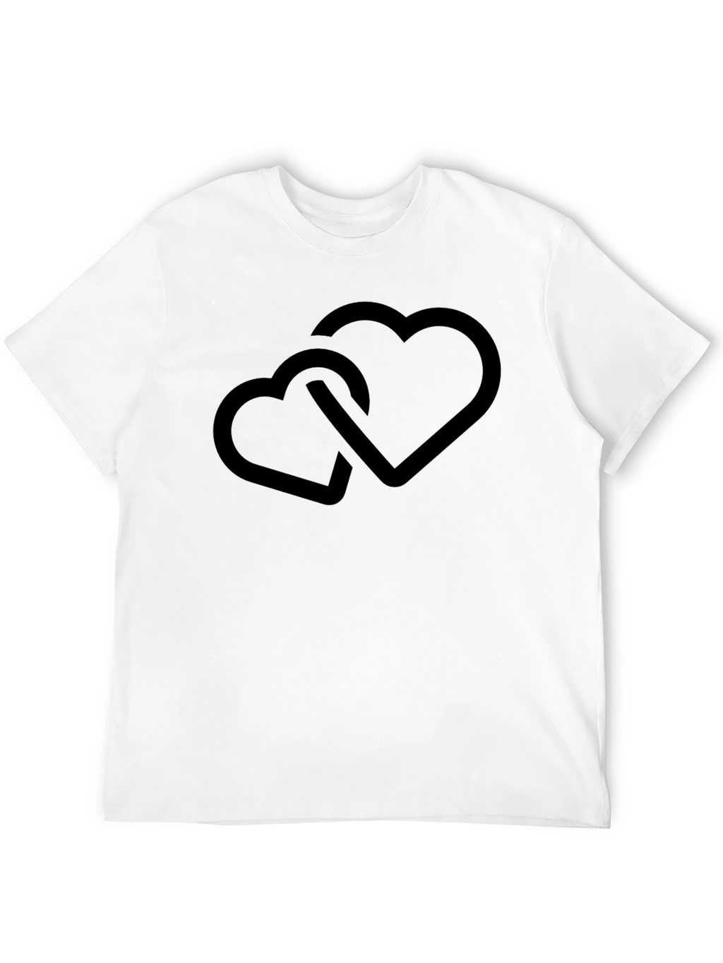 Linked Hearts Black Tee - Stylish Casual Wear