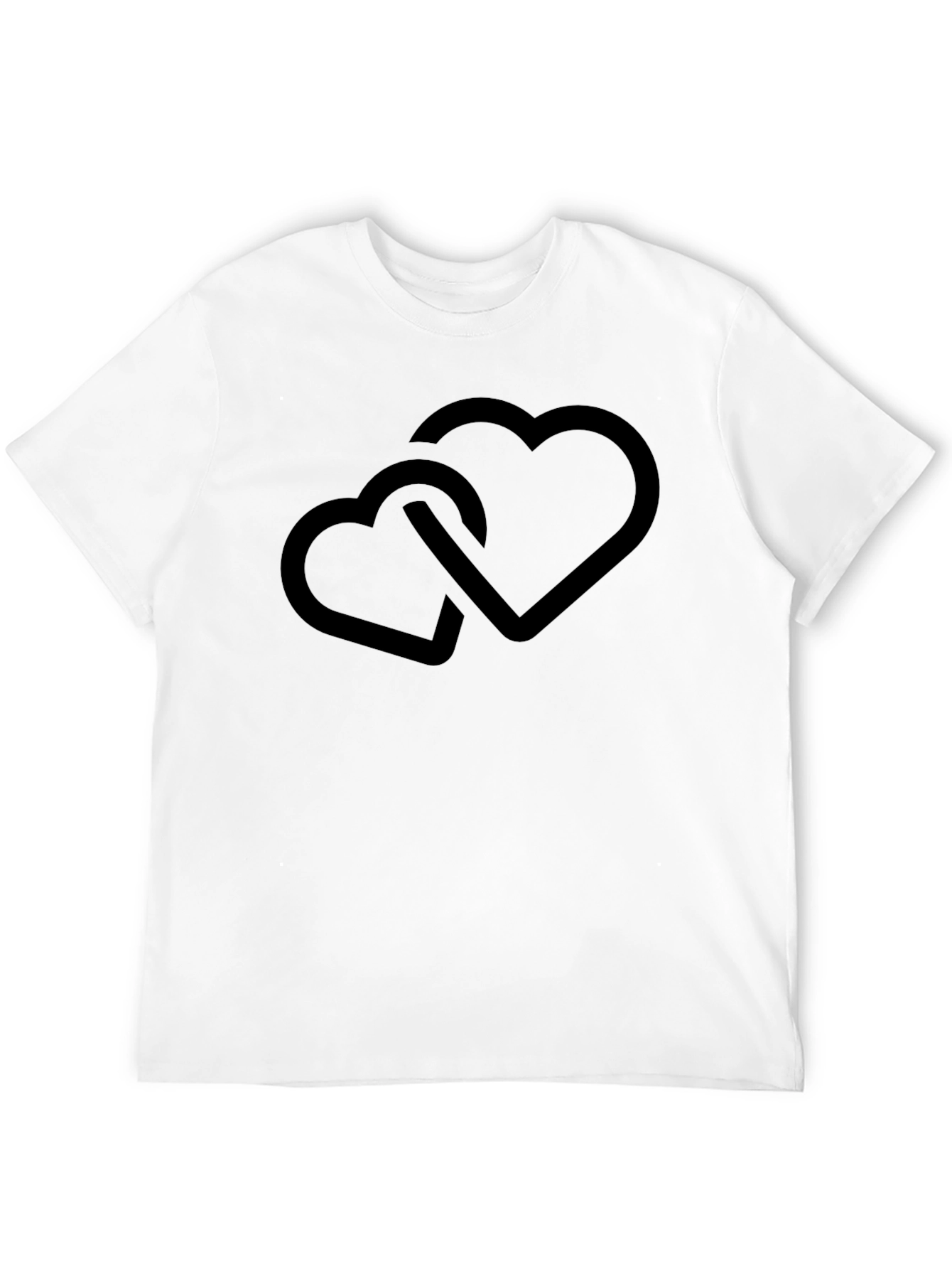 Linked Hearts Black Tee - Stylish Casual Wear