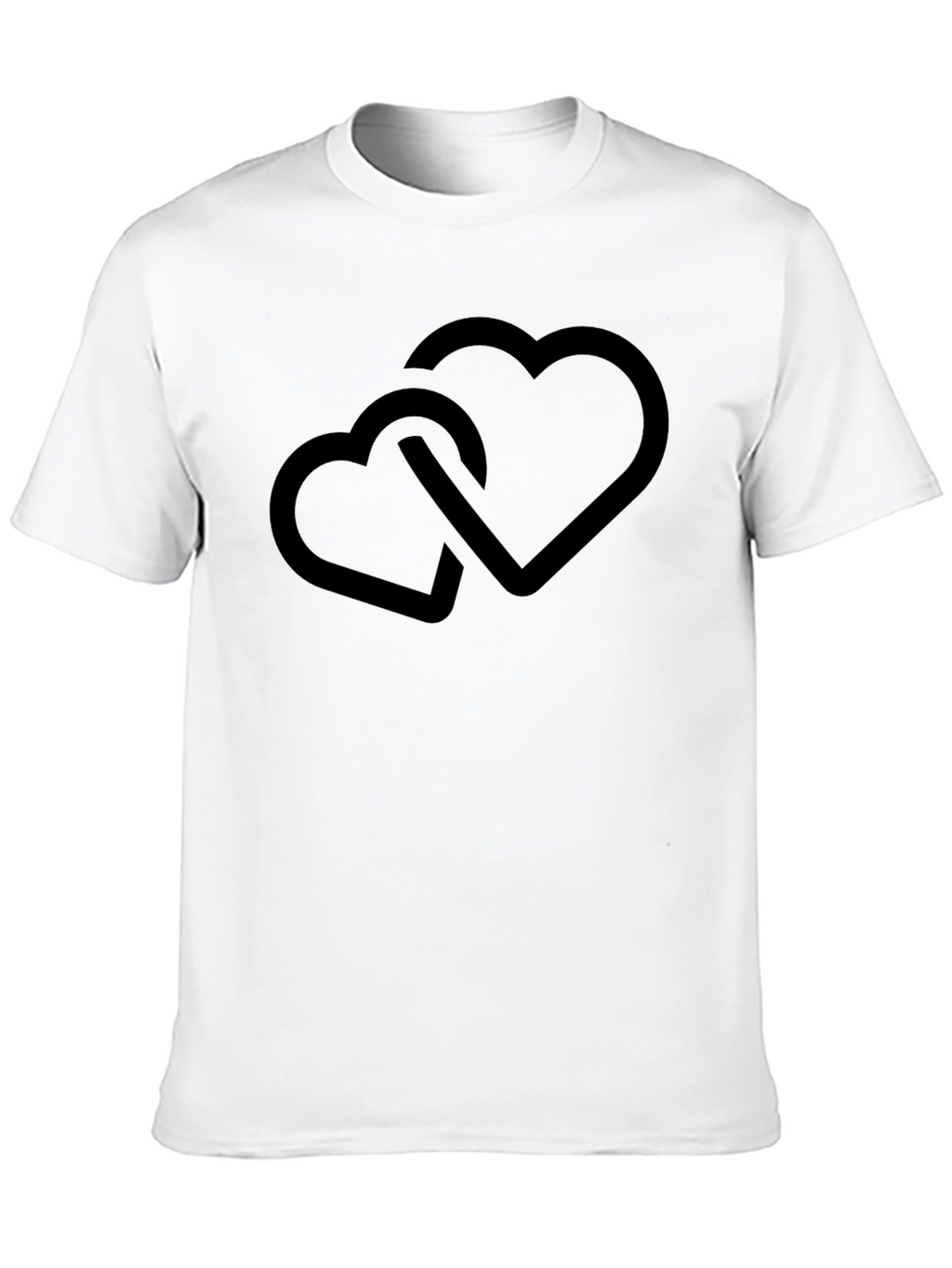 Linked Hearts Black Tee - Stylish Casual Wear