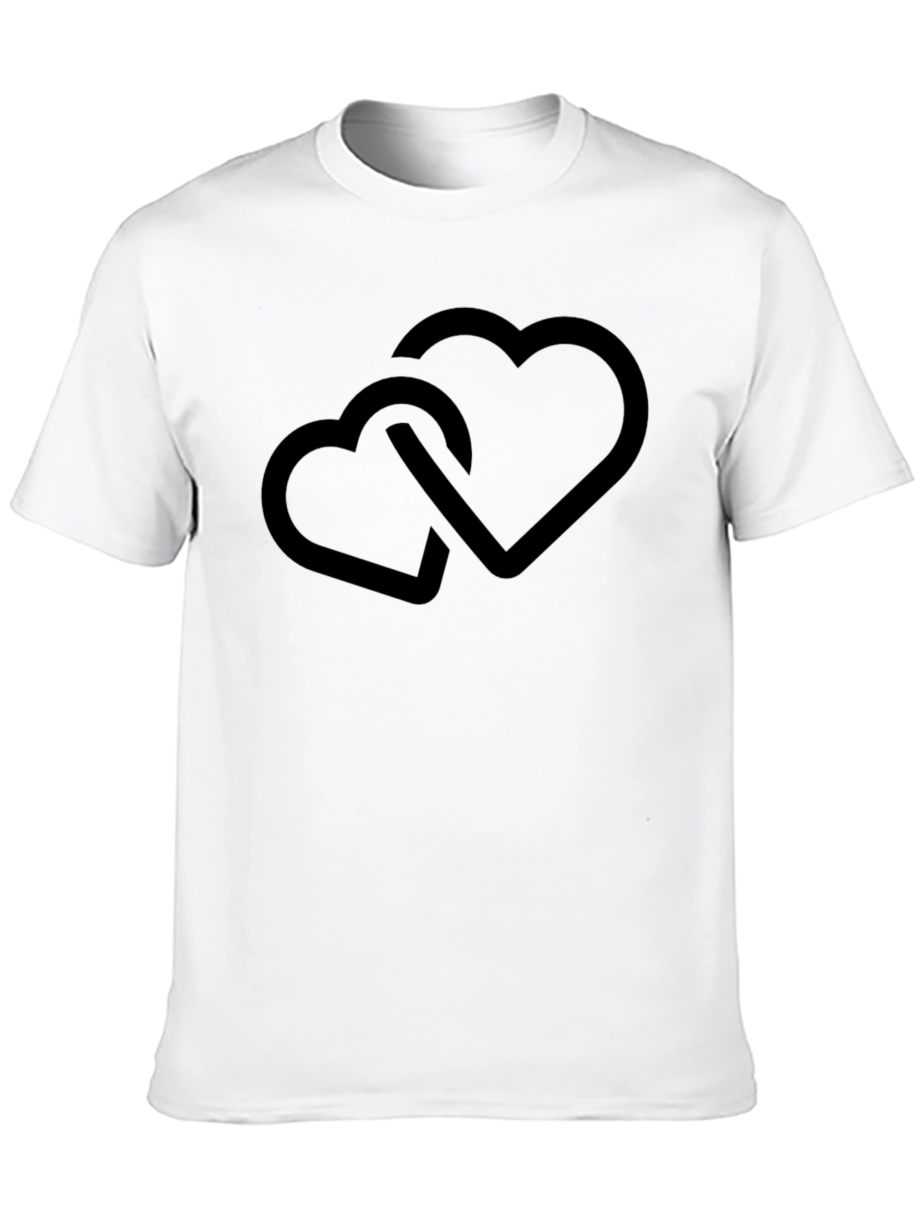 Linked Hearts Black Tee - Stylish Casual Wear
