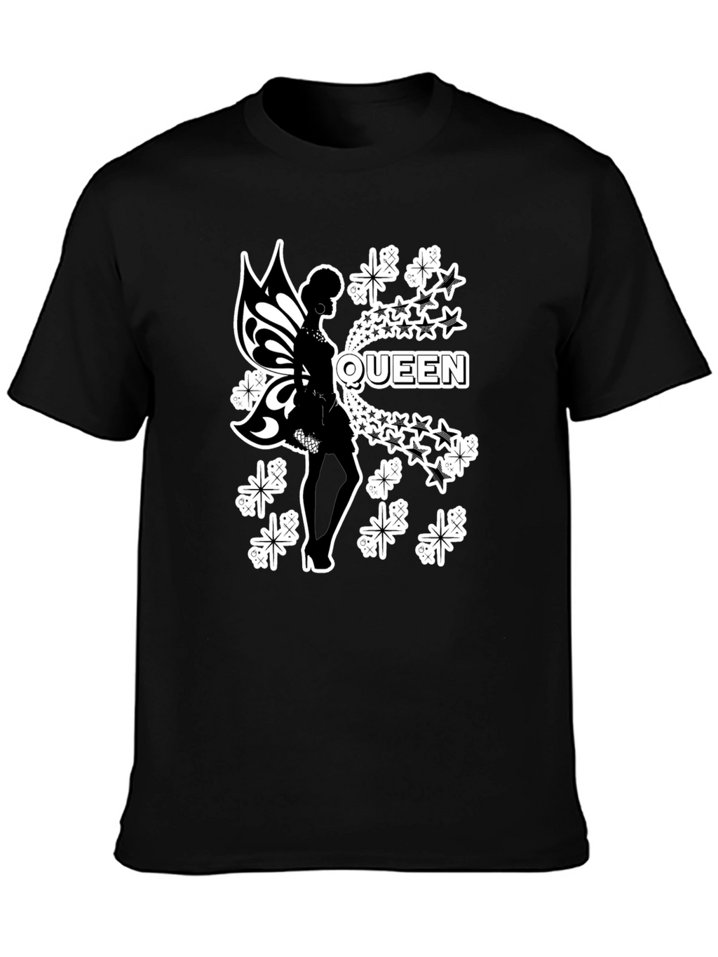 Queen Fairy Graphic Black T-Shirt