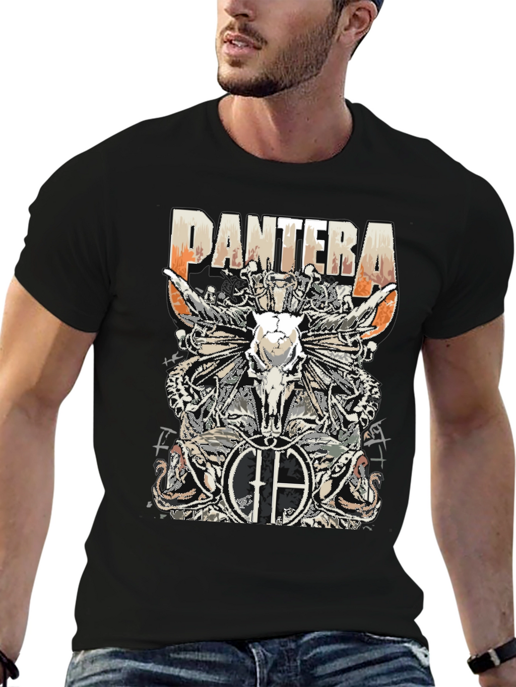 Pantera Skull Graphic Black T-Shirt