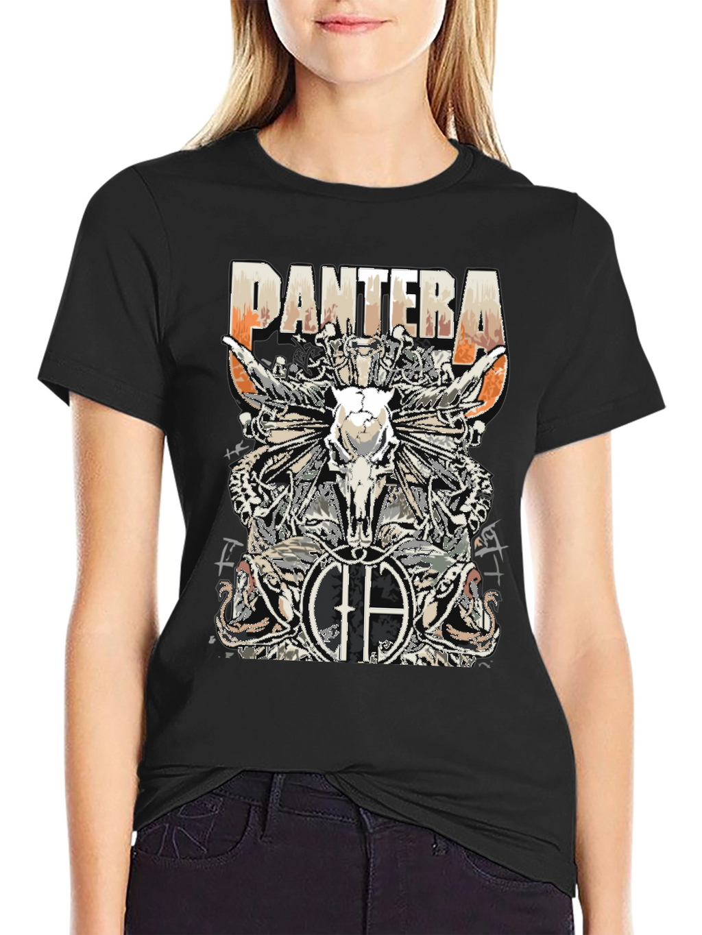 Pantera Skull Graphic Black T-Shirt