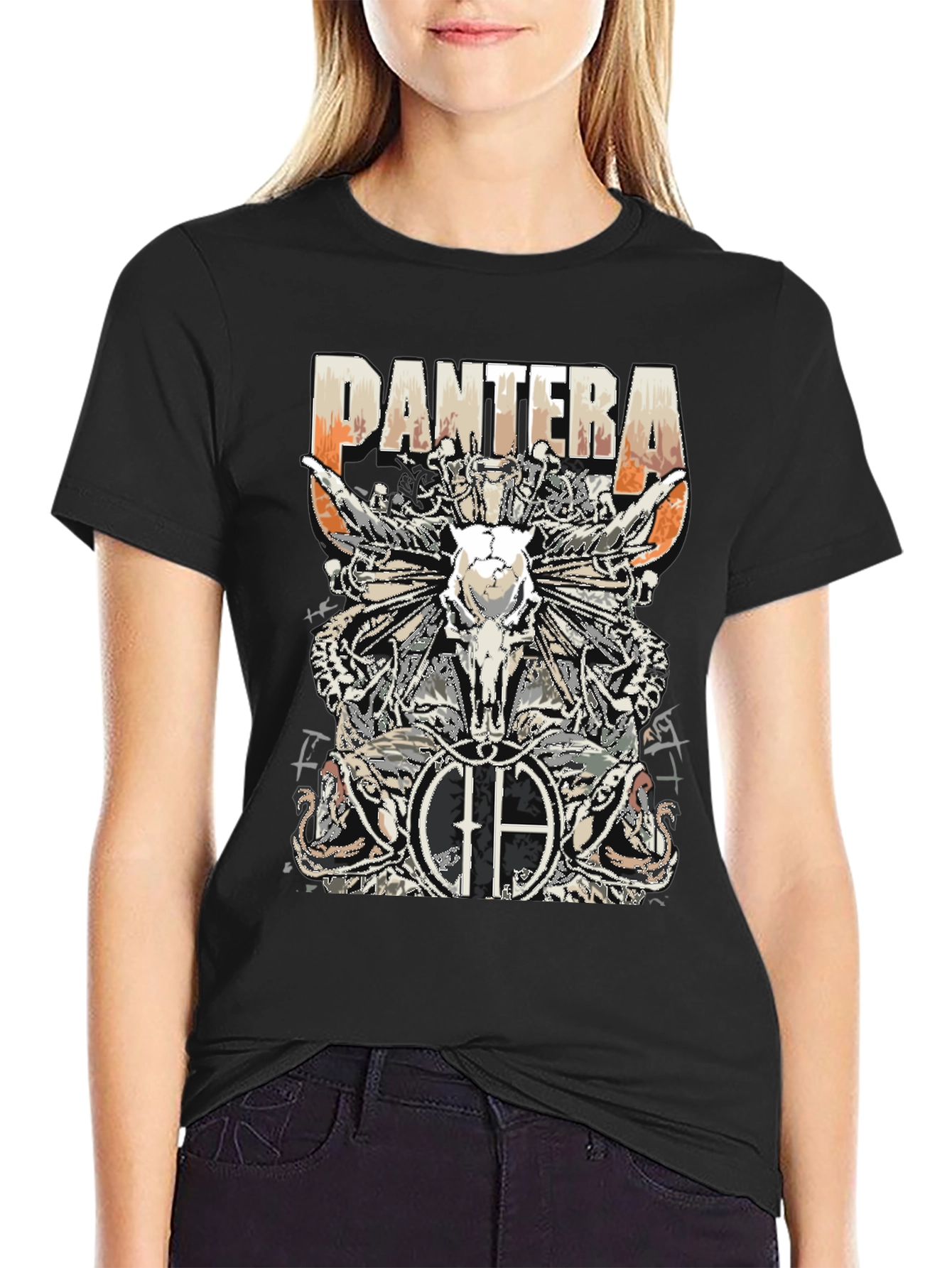 Pantera Skull Graphic Black T-Shirt