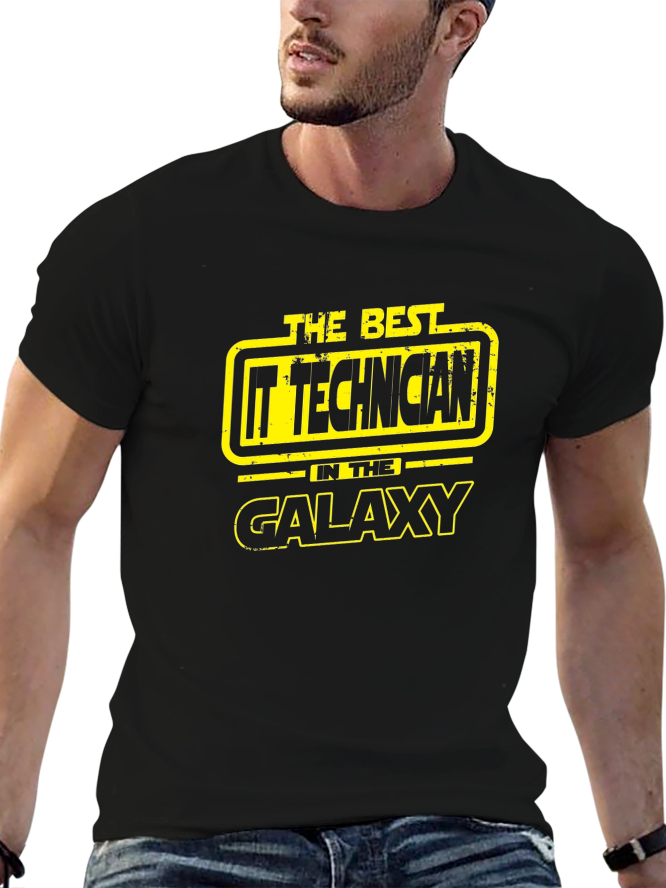 IT Technician Galaxy Black T-Shirt