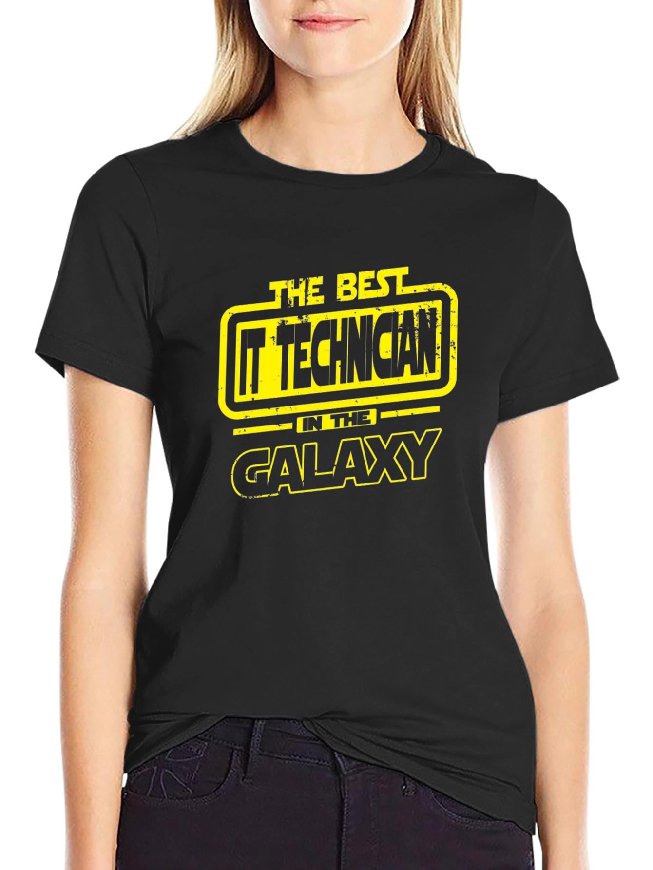 IT Technician Galaxy Black T-Shirt