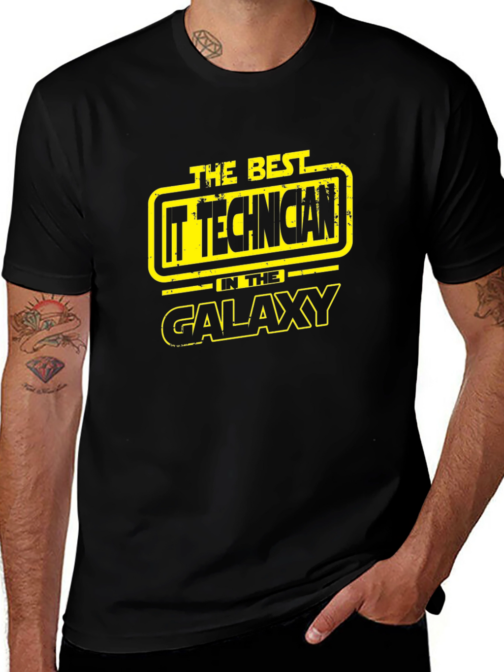IT Technician Galaxy Black T-Shirt