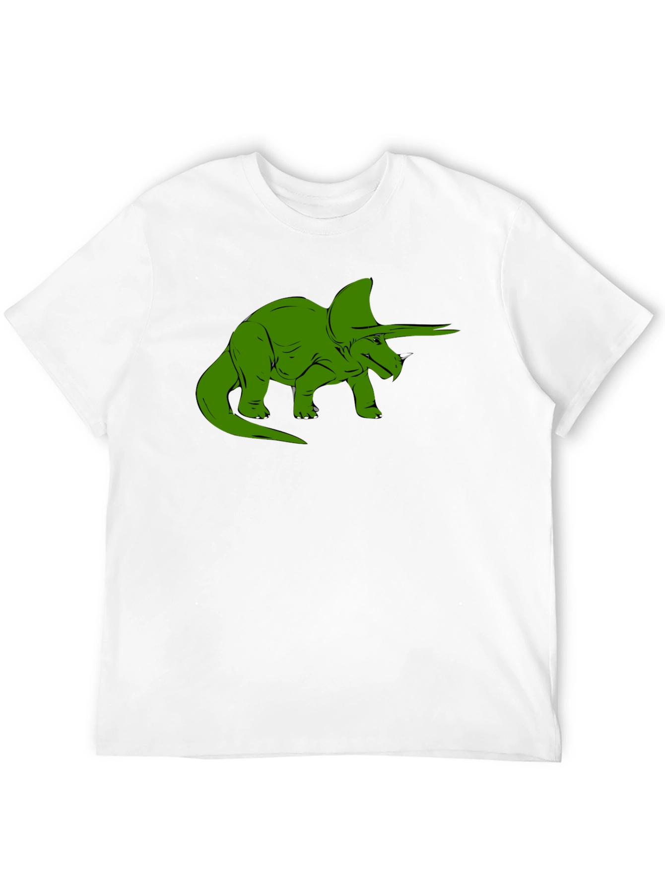 Green Dinosaur Graphic Tee - Black Cotton Comfort