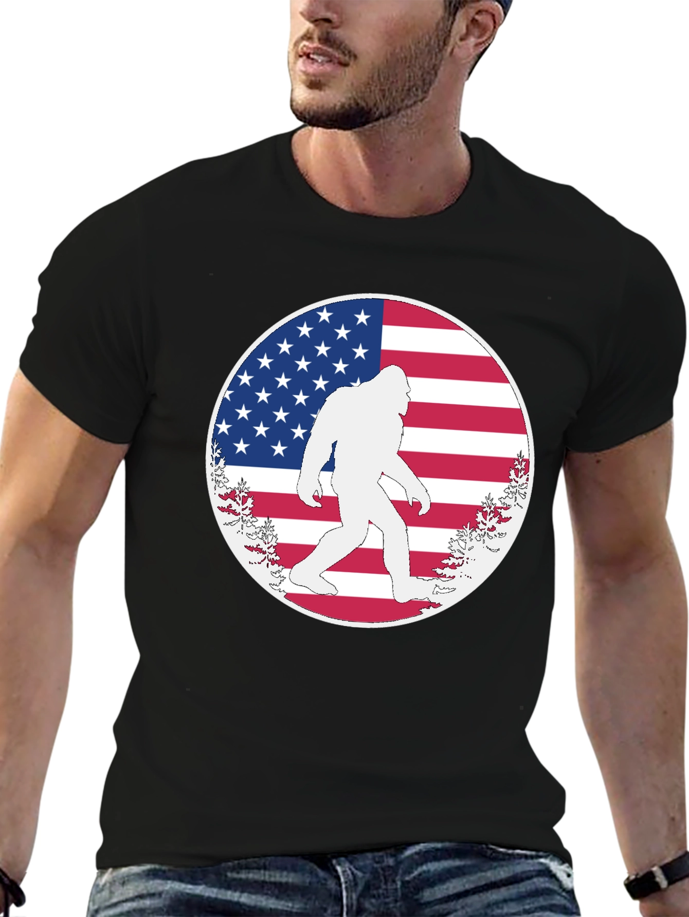 Bigfoot American Flag T-Shirt