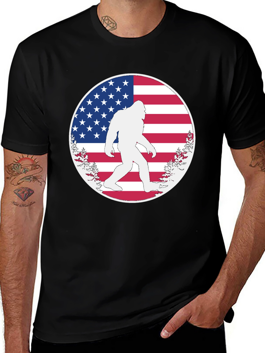 Bigfoot American Flag T-Shirt