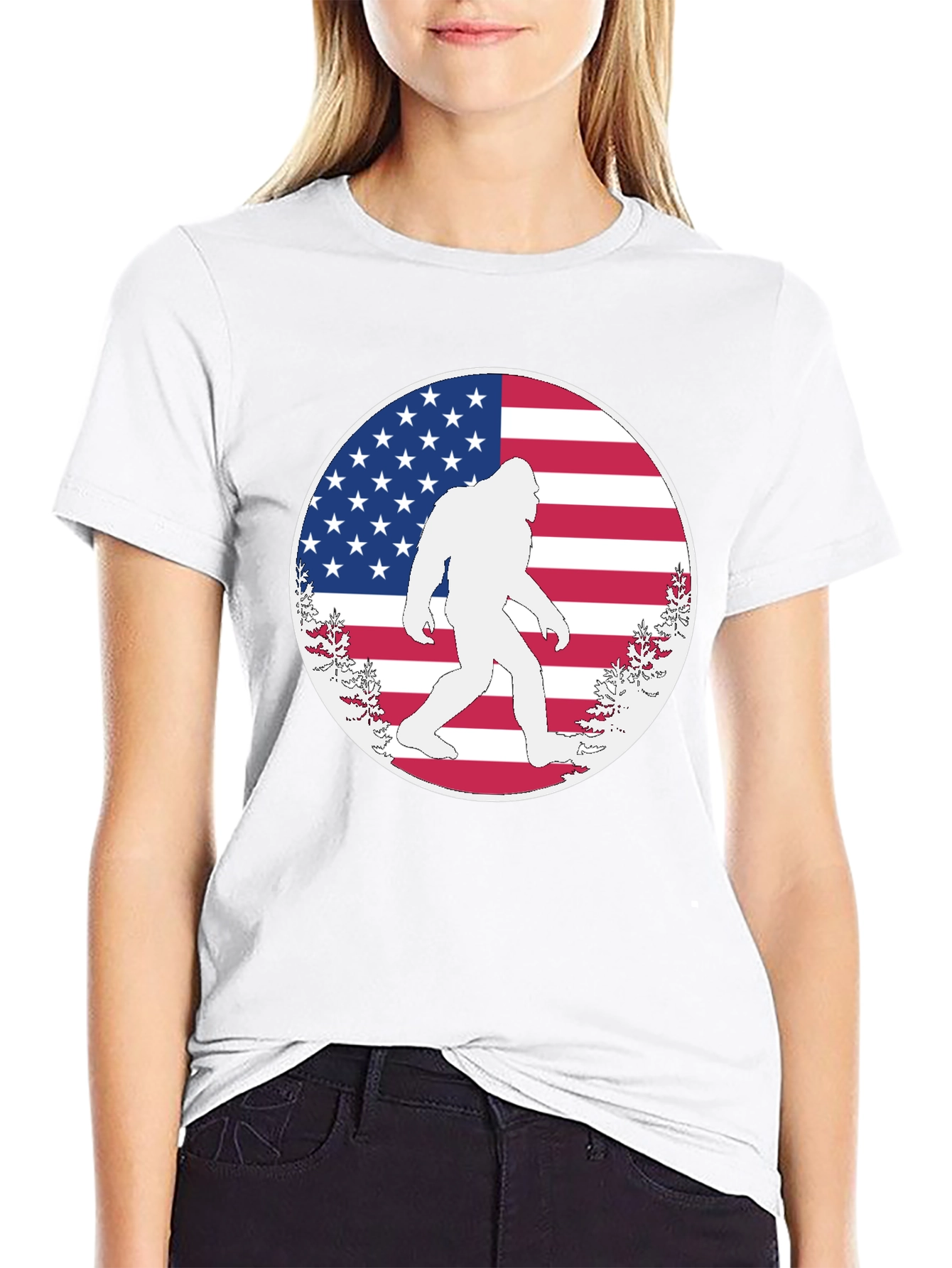 Bigfoot American Flag T-Shirt