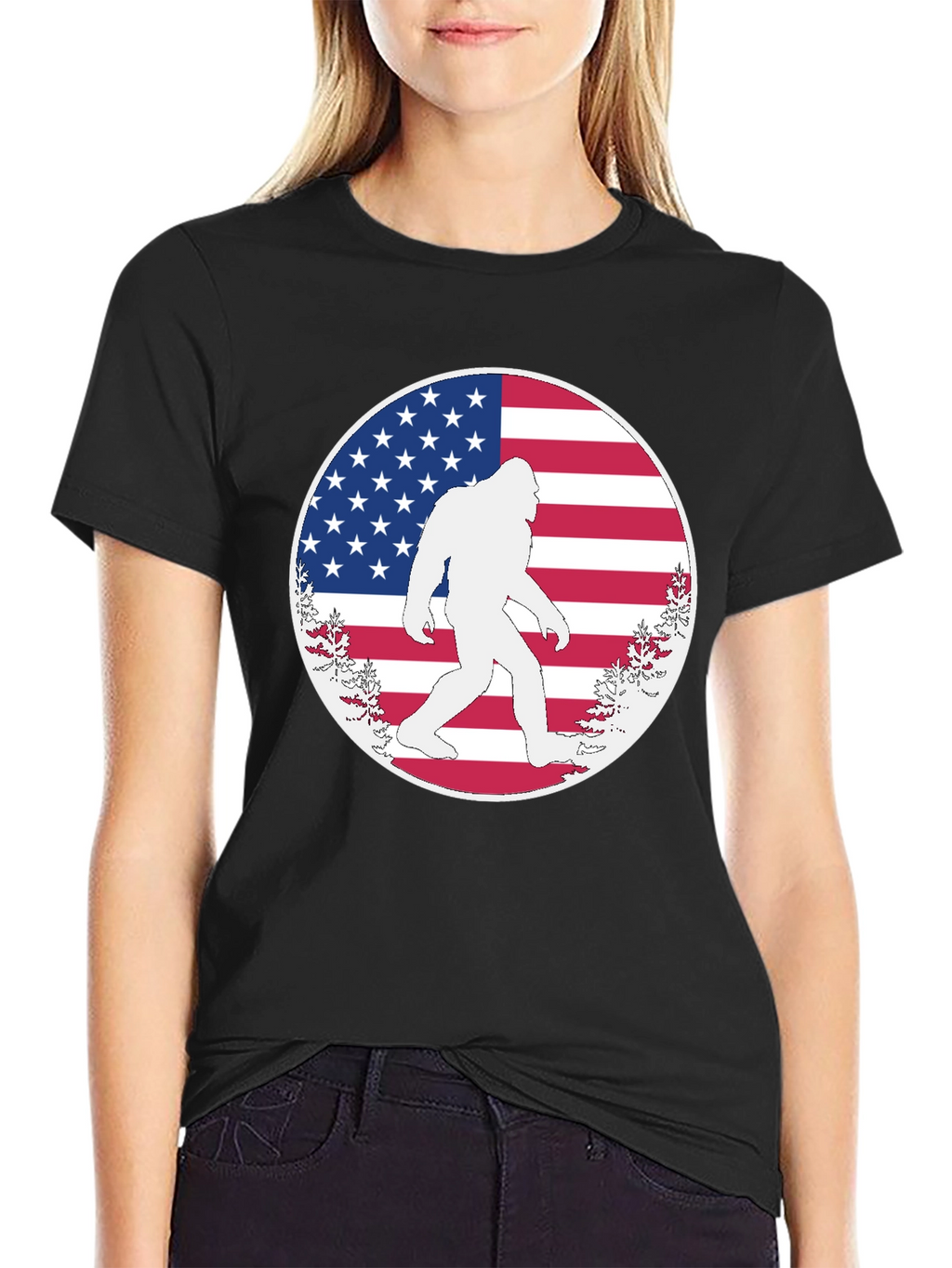 Bigfoot American Flag T-Shirt