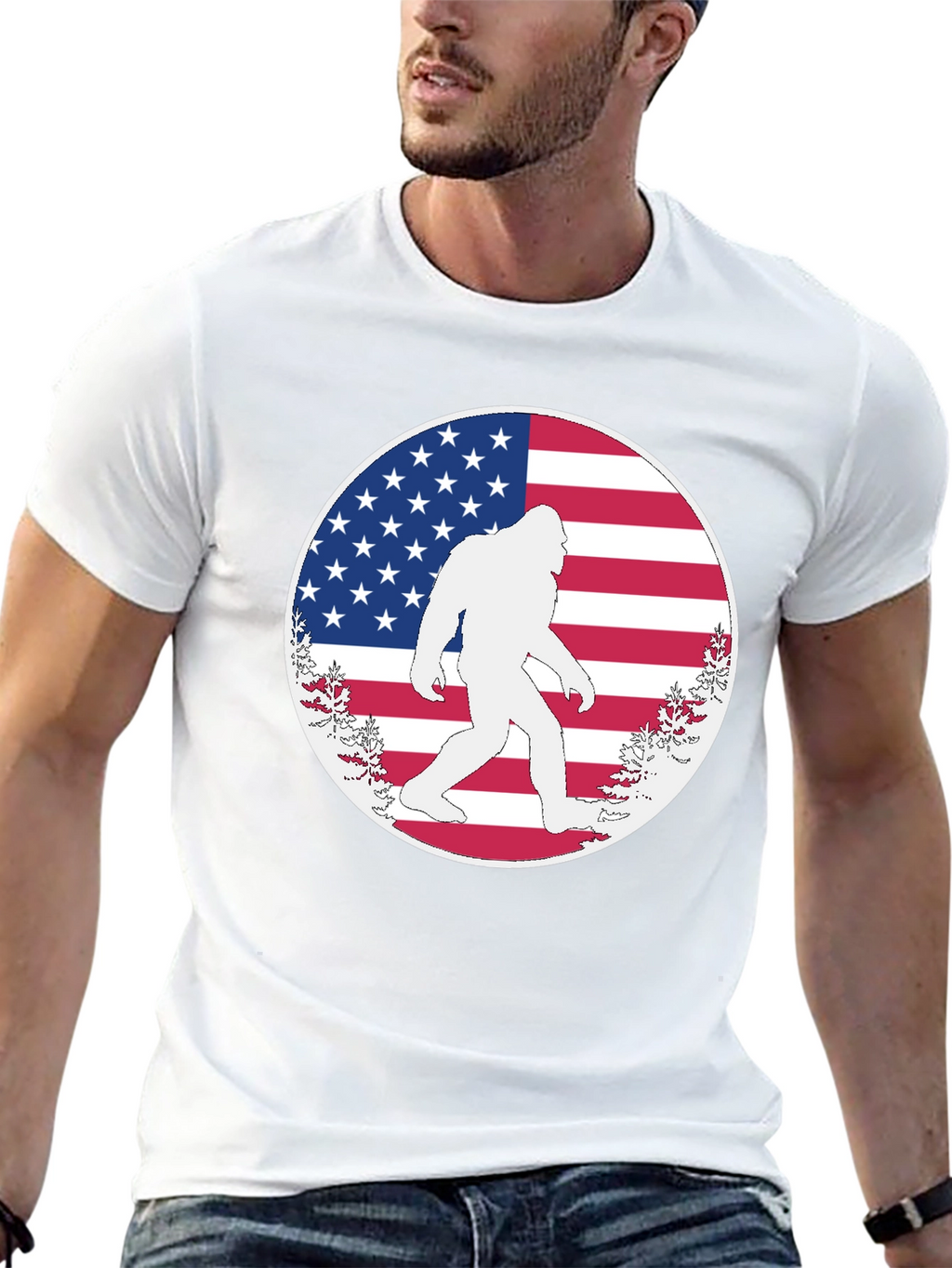 Bigfoot American Flag T-Shirt