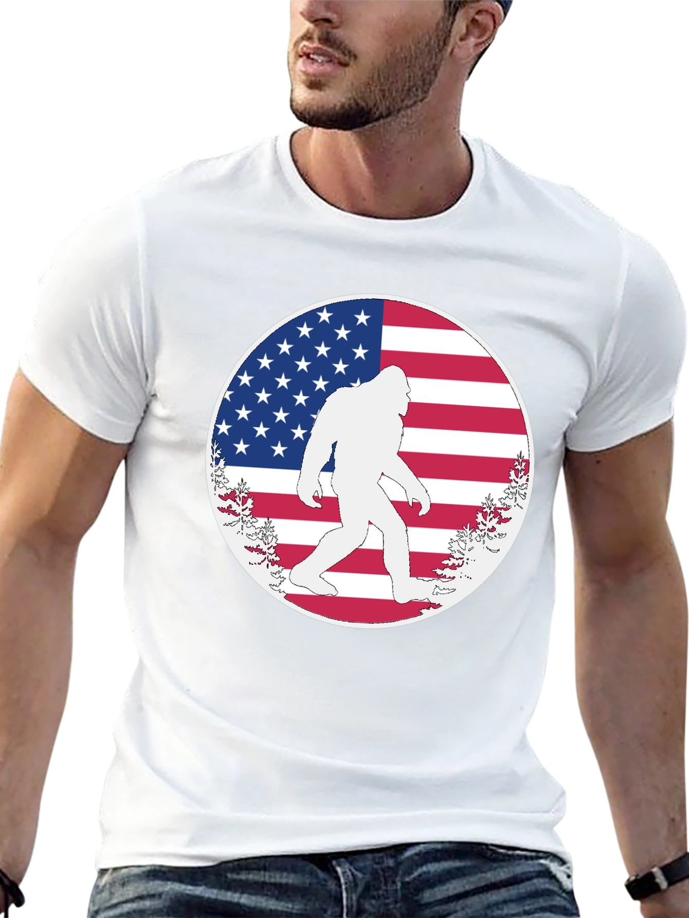 Bigfoot American Flag T-Shirt