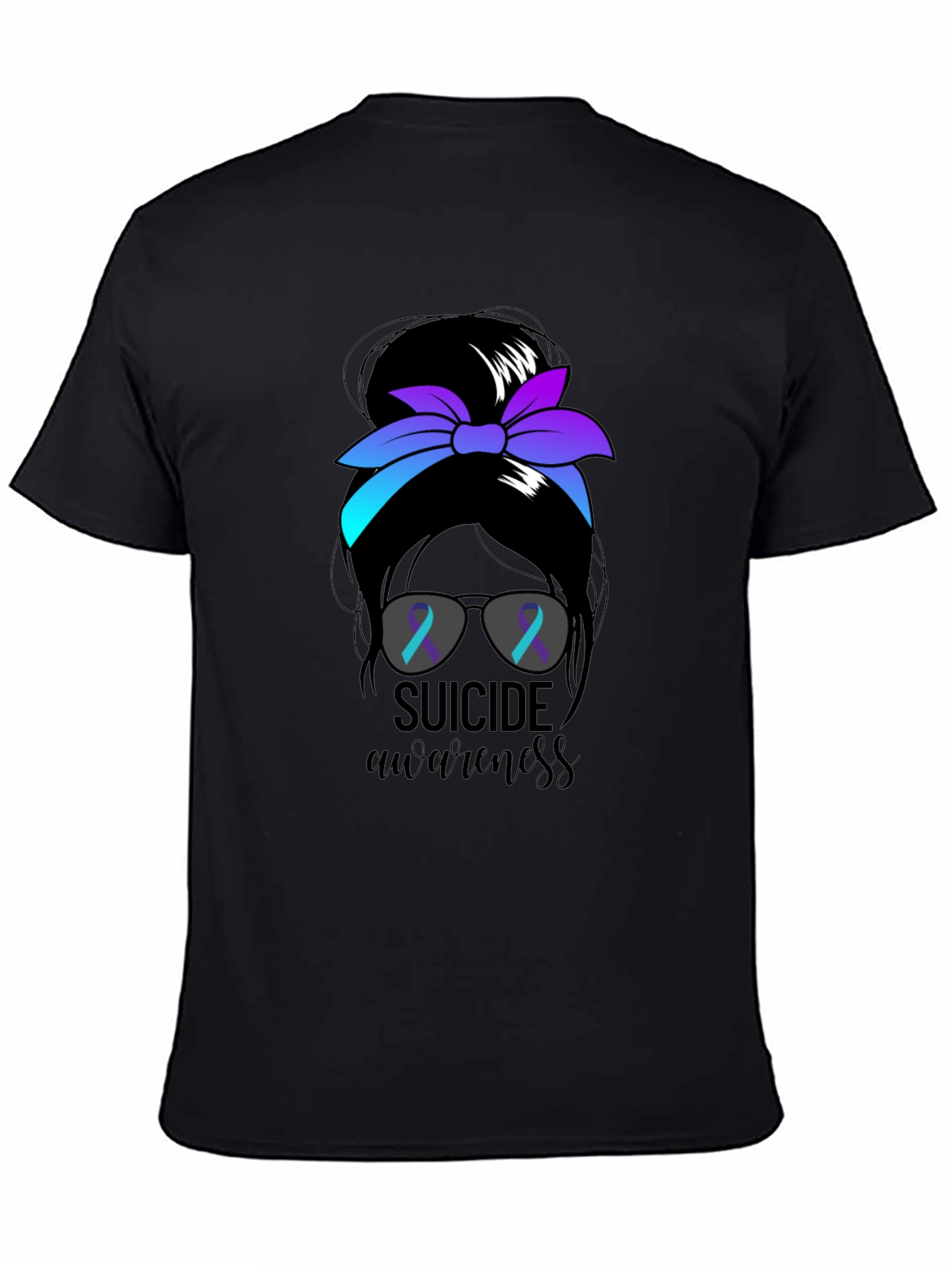 Suicide Awareness Messy Bun T-Shirt