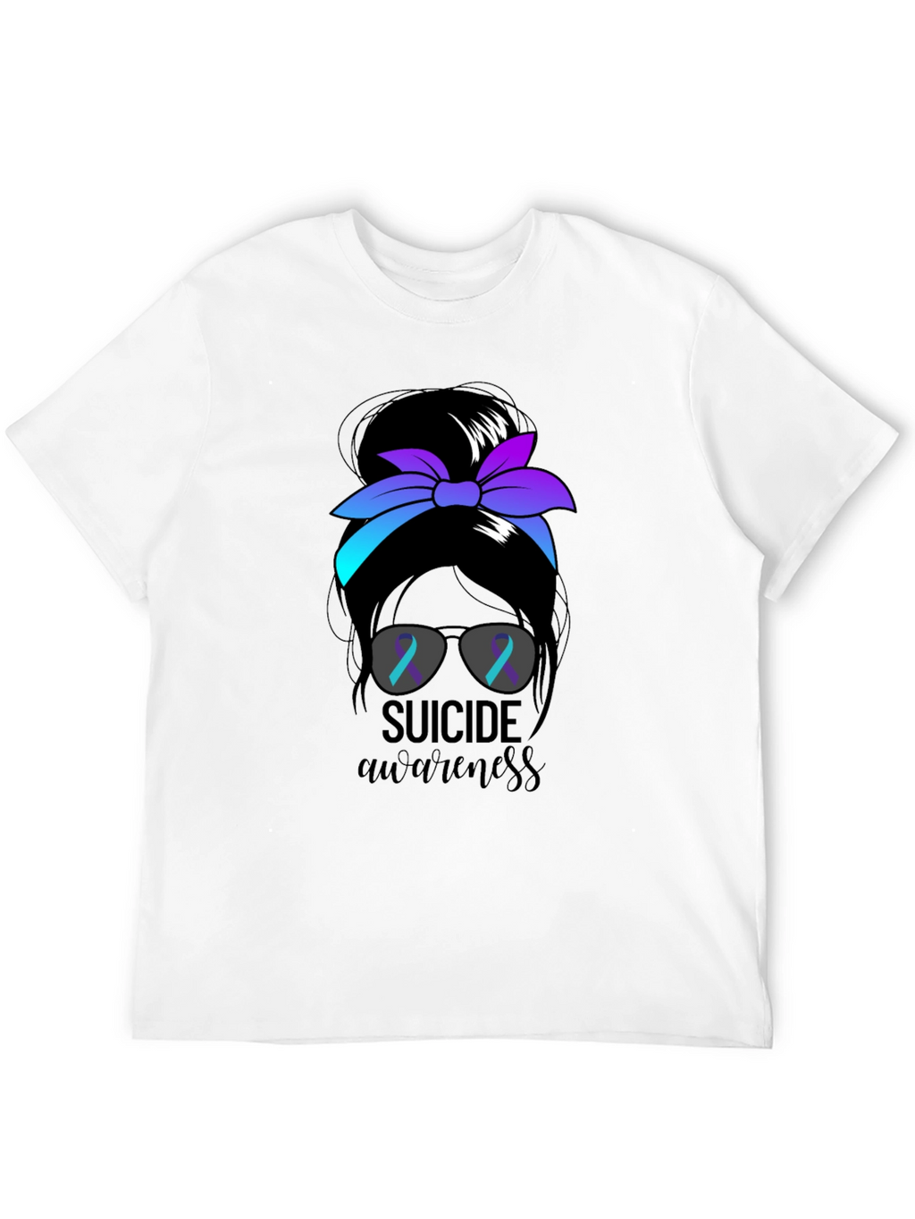 Suicide Awareness Messy Bun T-Shirt