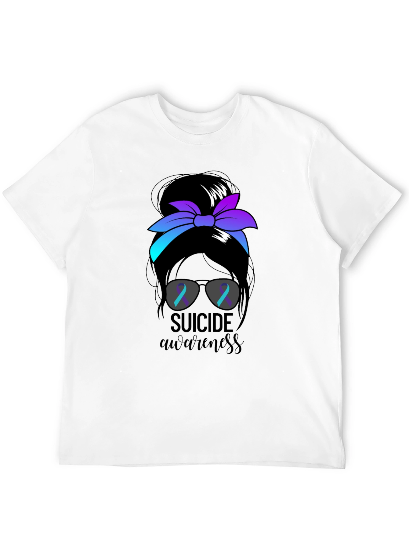 Suicide Awareness Messy Bun T-Shirt
