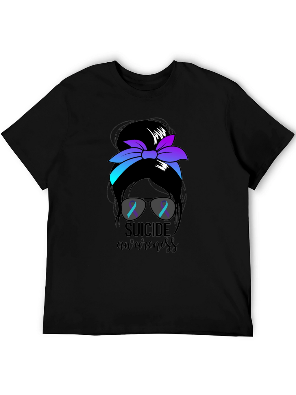 Suicide Awareness Messy Bun T-Shirt