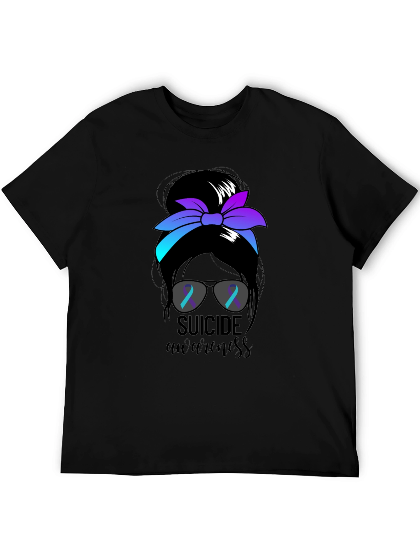 Suicide Awareness Messy Bun T-Shirt