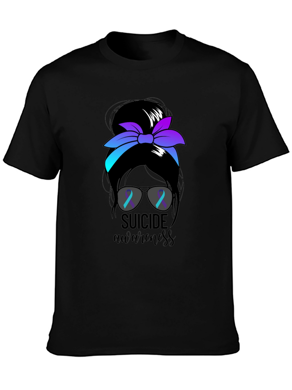 Suicide Awareness Messy Bun T-Shirt