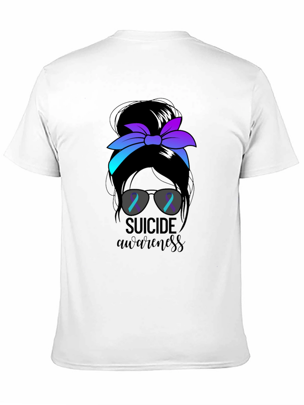 Suicide Awareness Messy Bun T-Shirt