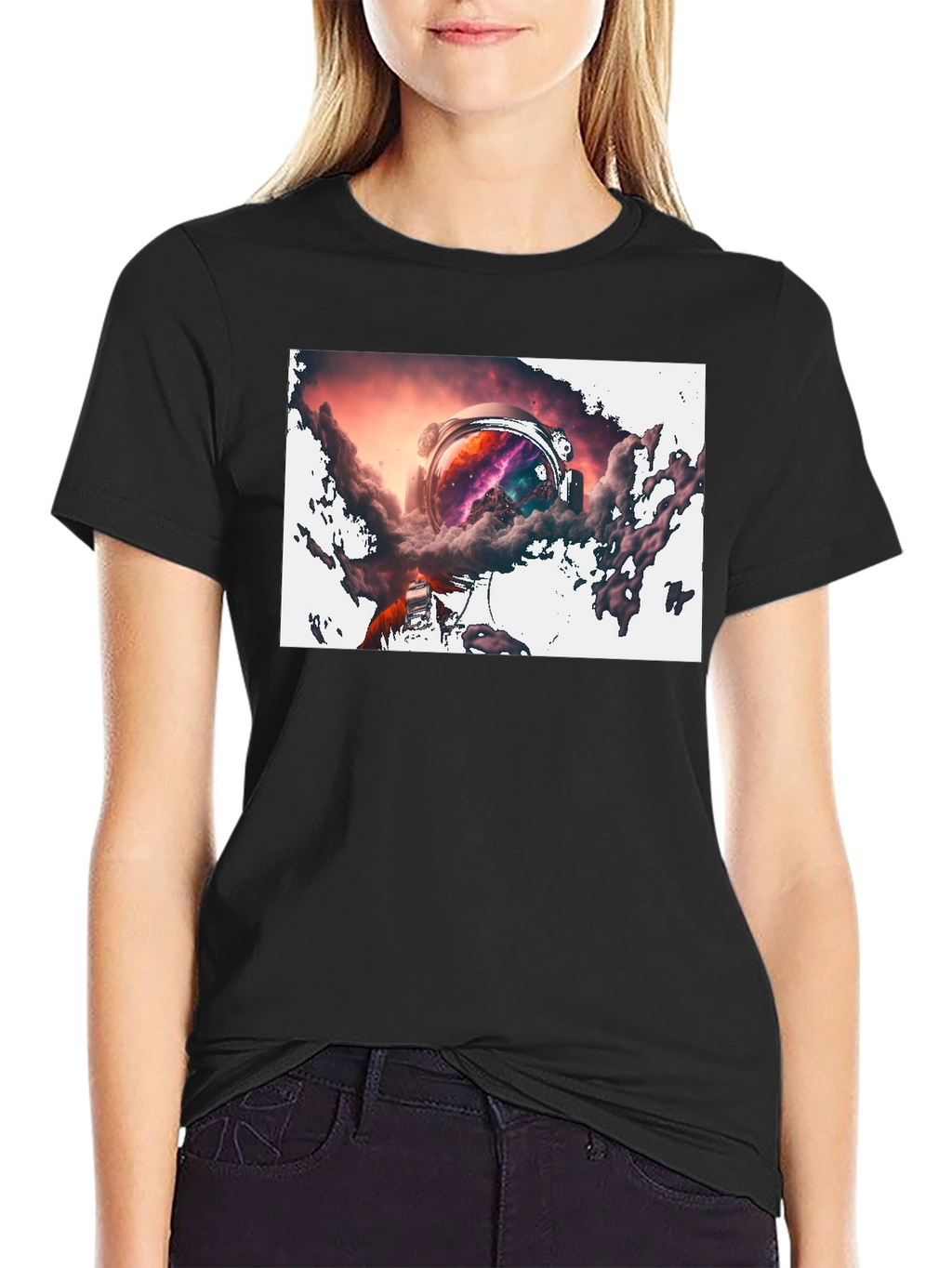 Astronaut Nebula Black T-Shirt