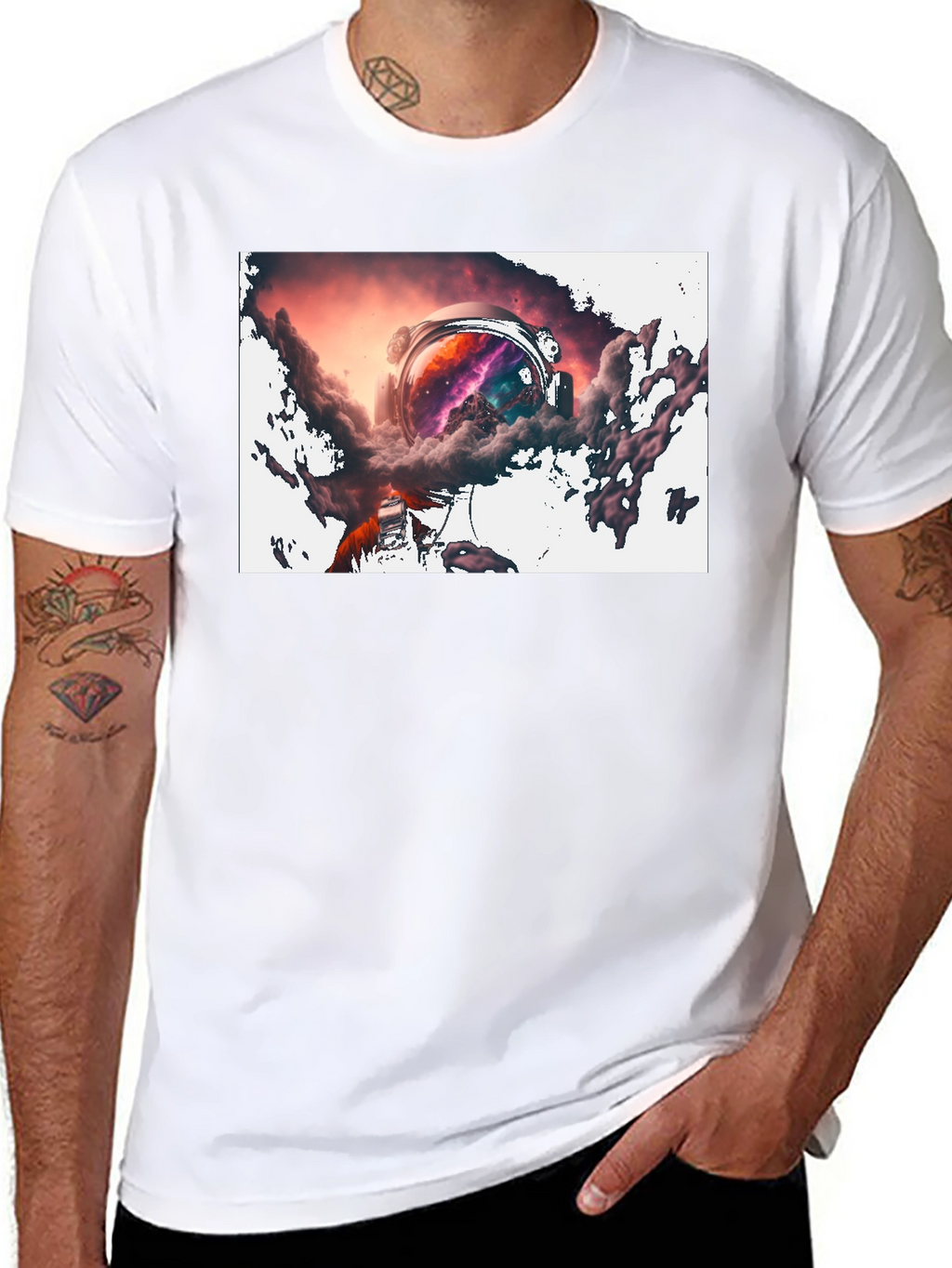 Astronaut Nebula Black T-Shirt