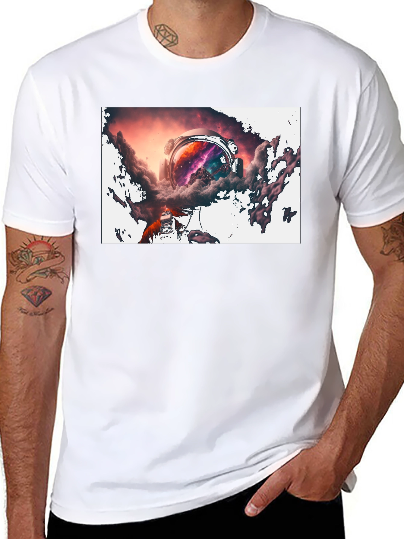 Astronaut Nebula Black T-Shirt