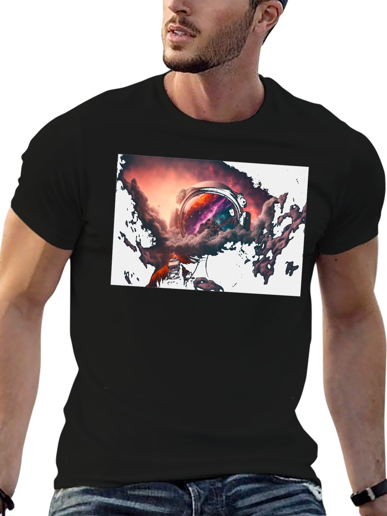 Astronaut Nebula Black T-Shirt