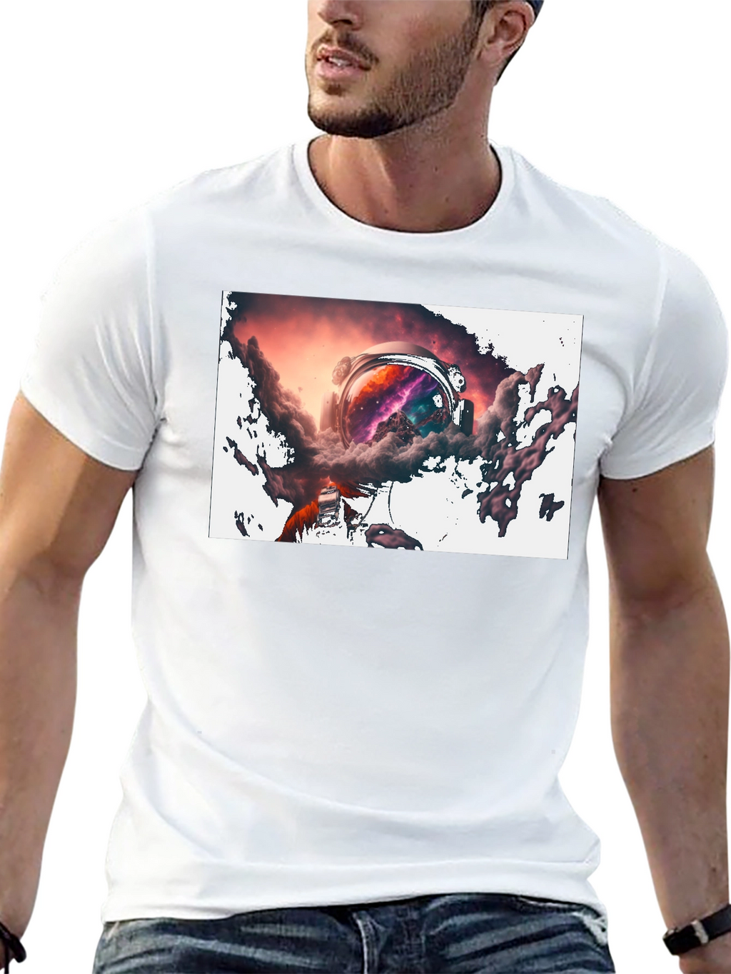 Astronaut Nebula Black T-Shirt