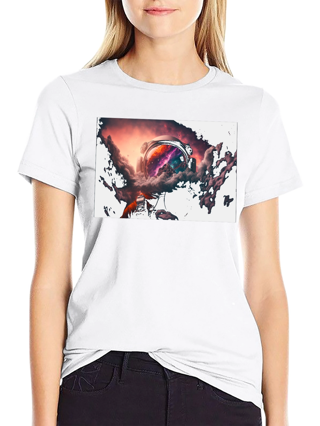 Astronaut Nebula Black T-Shirt