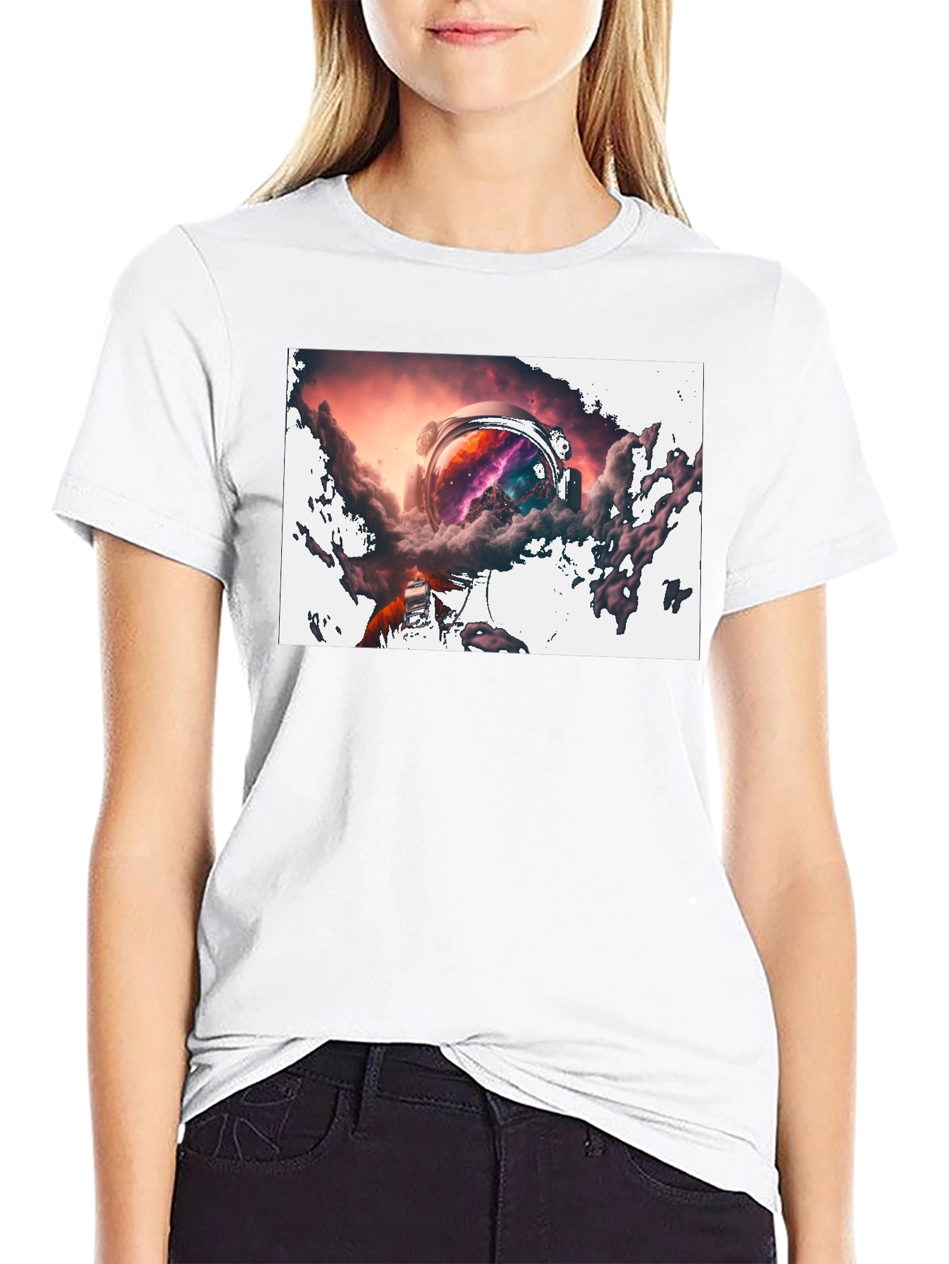 Astronaut Nebula Black T-Shirt