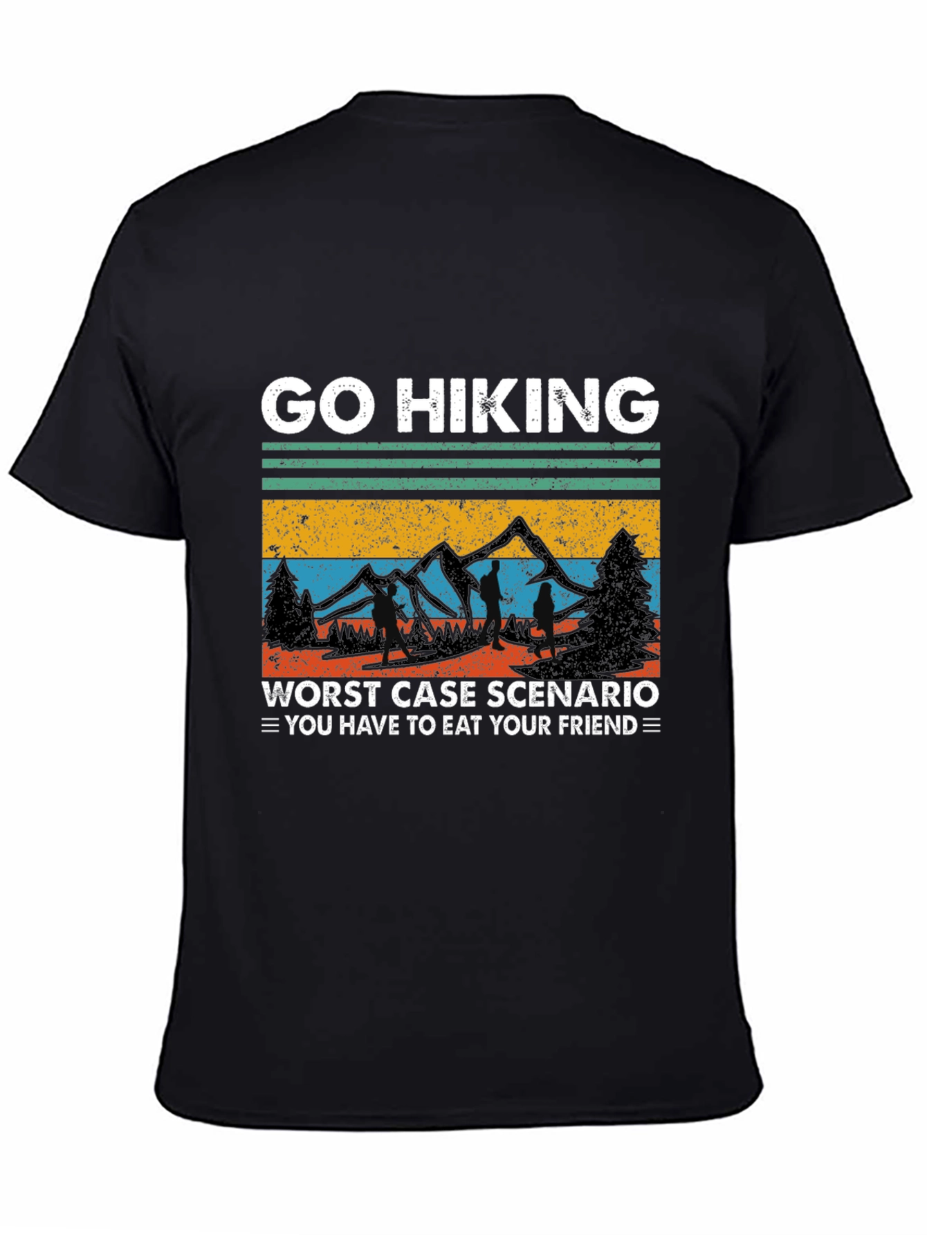 Go Hiking Eat Friend Black Tee