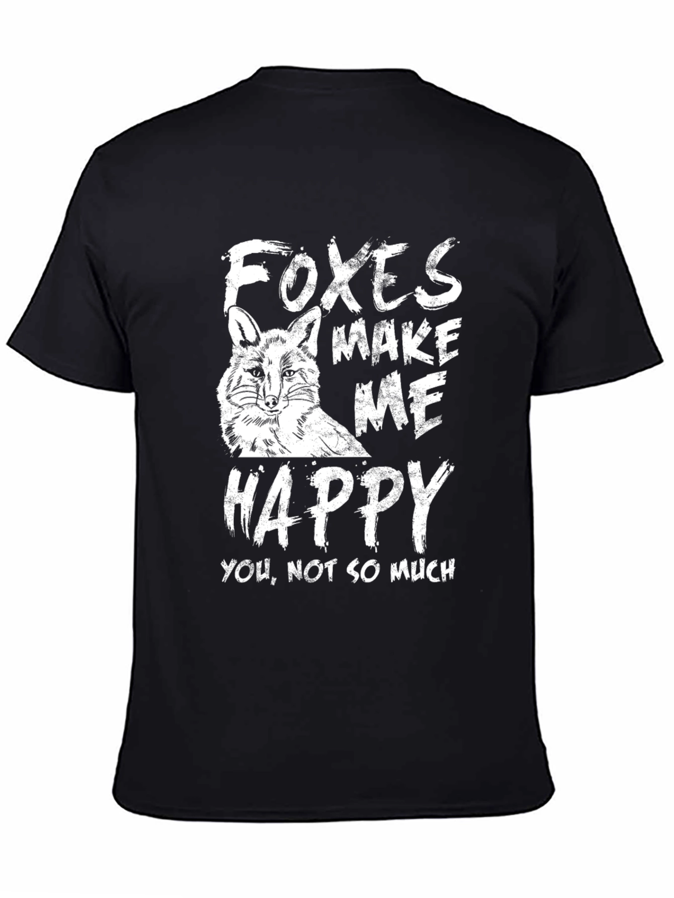 Foxes Make Me Happy Graphic Tee - Black