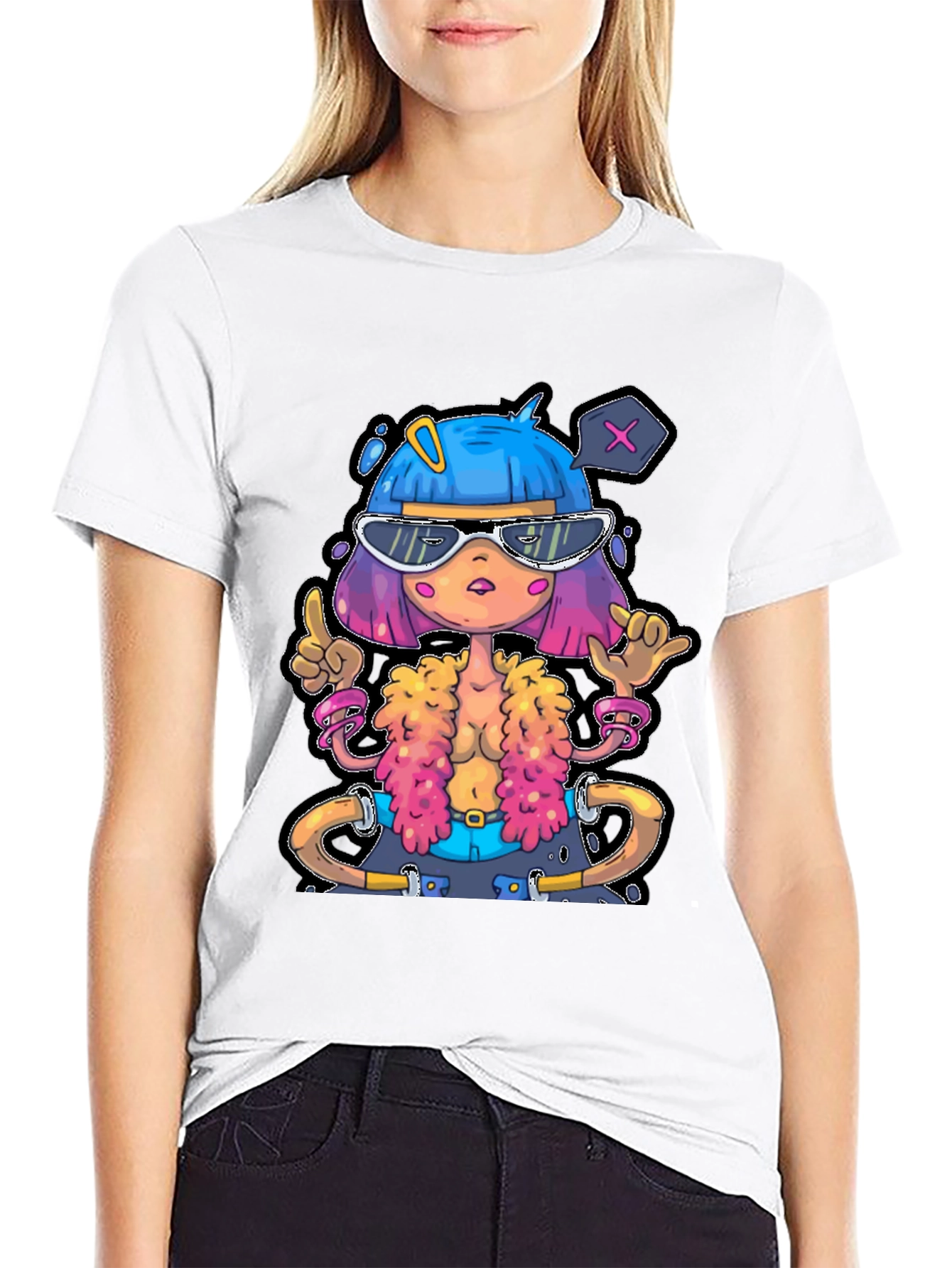 Funky Cartoon Graphic T-Shirt