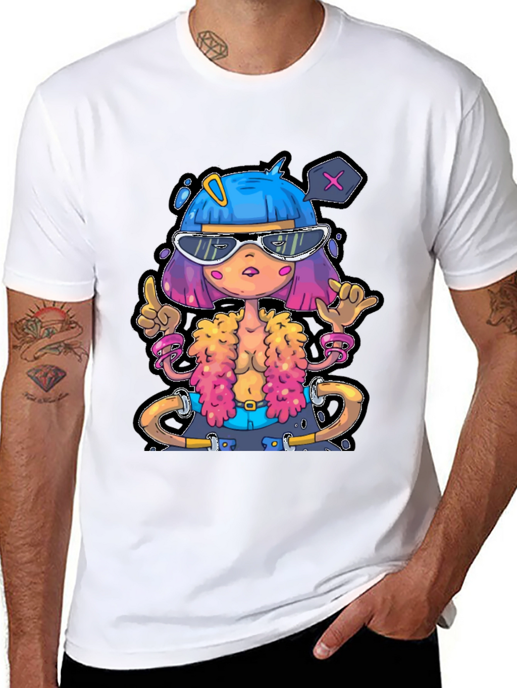 Funky Cartoon Graphic T-Shirt