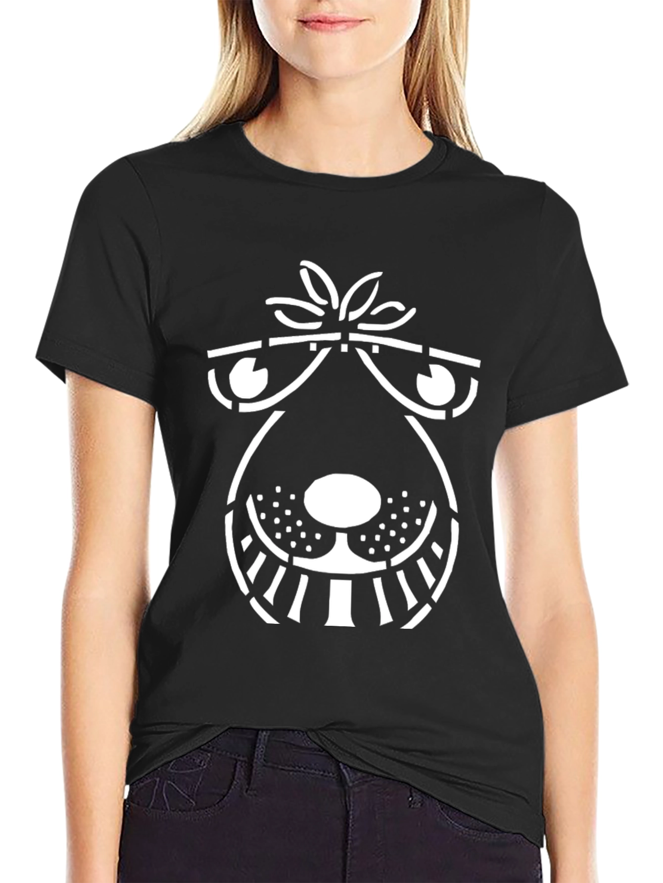 Funny Dog Graphic Tee - Black Cotton Blend