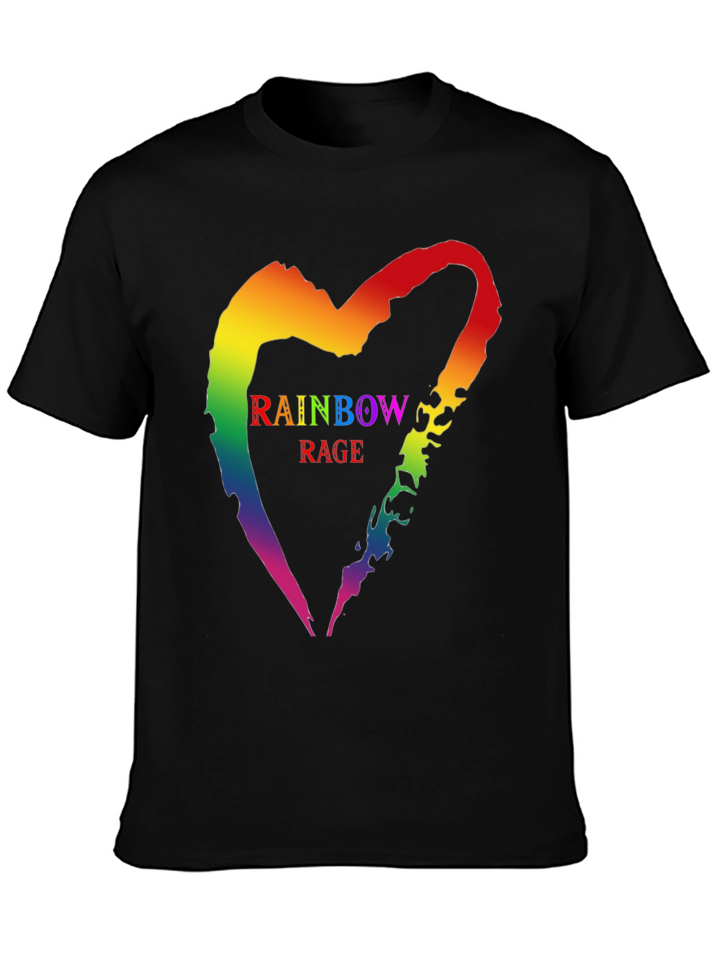 Rainbow Rage Heart T-Shirt - Prideful Graphic Tee
