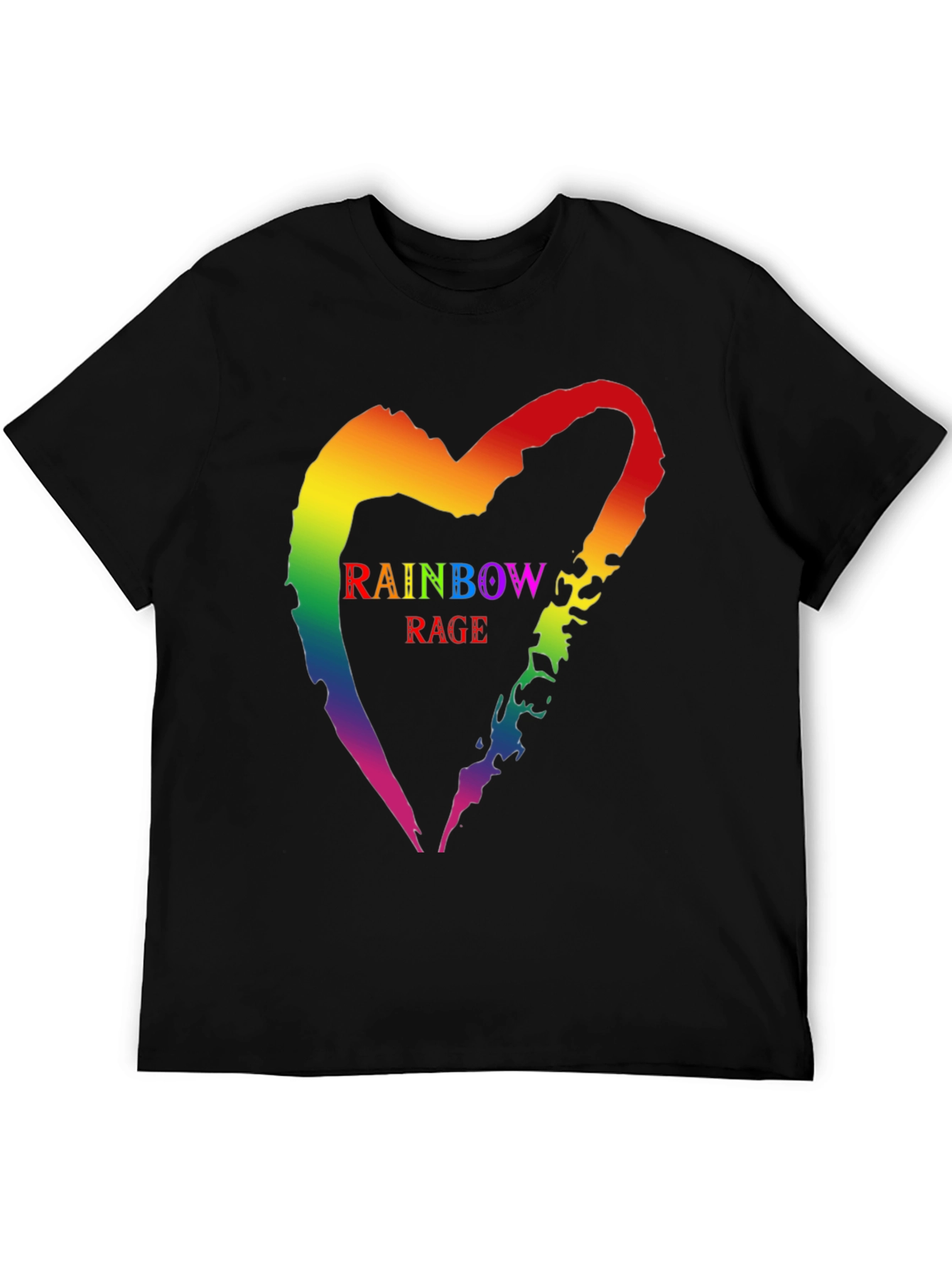 Rainbow Rage Heart T-Shirt - Prideful Graphic Tee