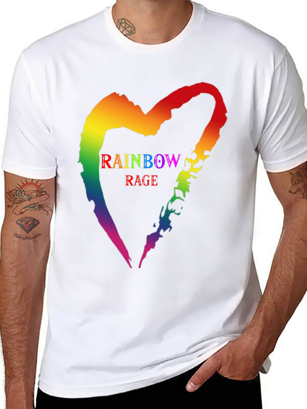 Rainbow Rage Heart T-Shirt - Prideful Graphic Tee