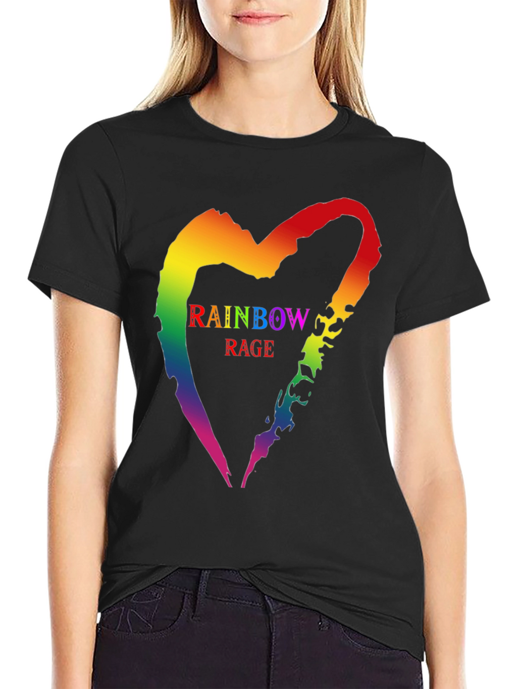 Rainbow Rage Heart T-Shirt - Prideful Graphic Tee