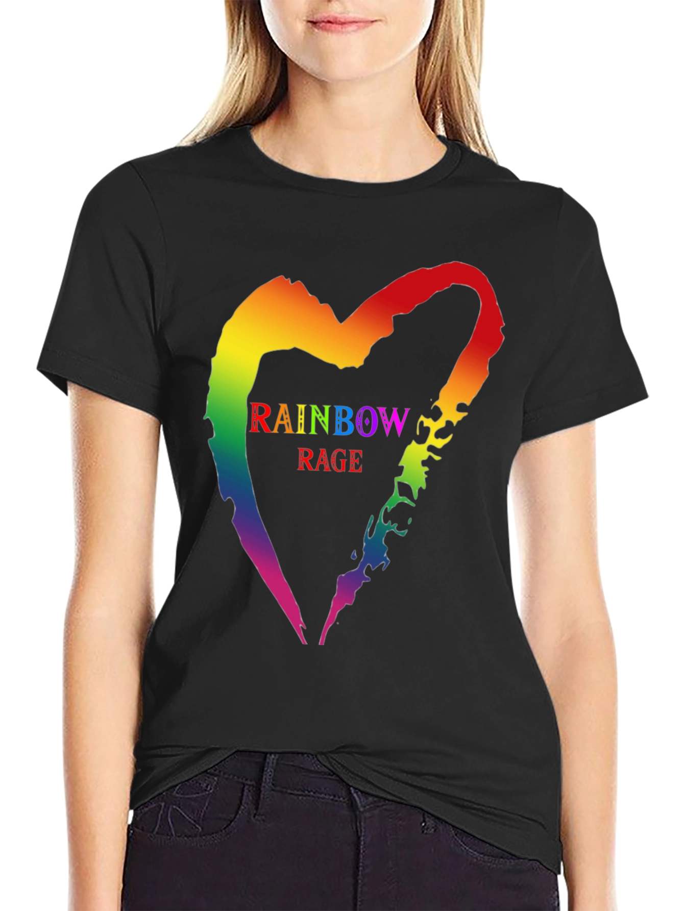 Rainbow Rage Heart T-Shirt - Prideful Graphic Tee